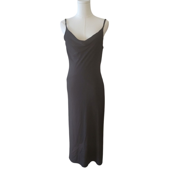 Calvin Klein Black Draped Neckline Dress Size 8 - Picture 1 of 5